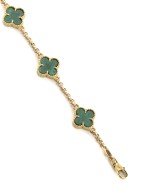 Браслет из лимонного золота c малахитом