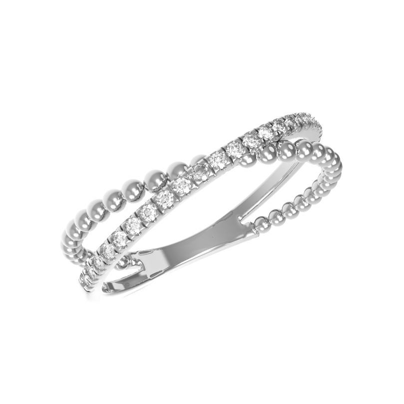 Кольцо из белого золота 585 пробы c бриллиантами