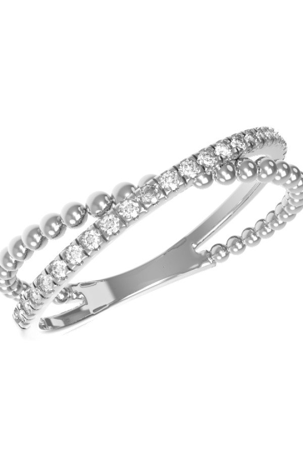 Кольцо из белого золота c бриллиантами