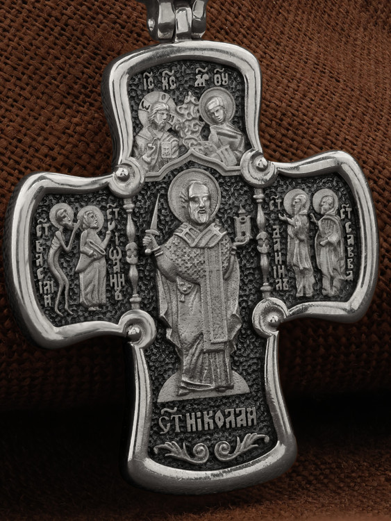 Крест из белого золота 585 пробы