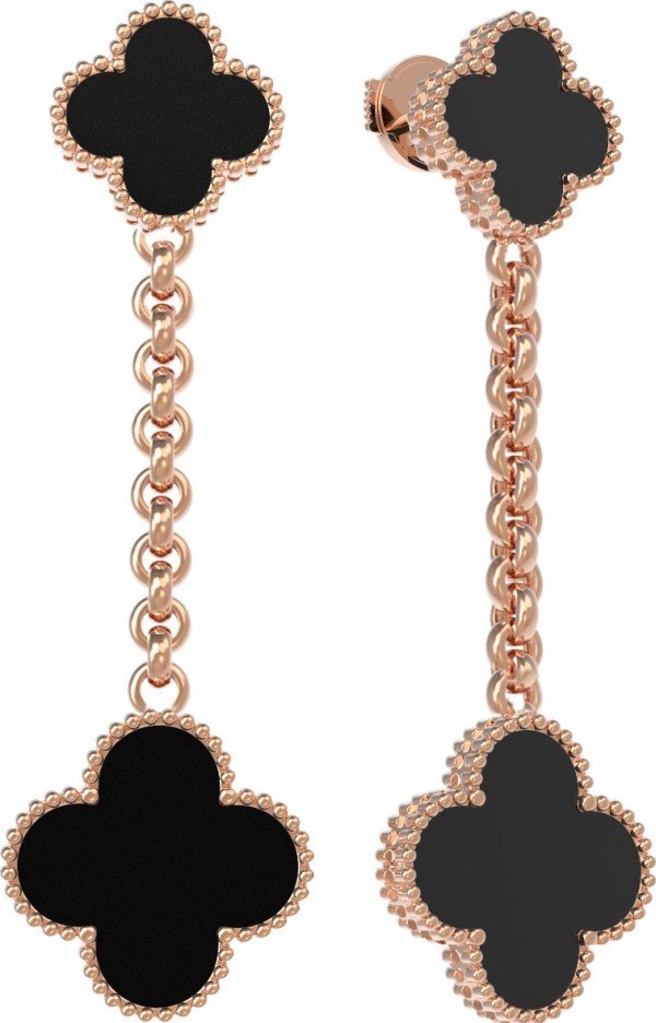 Серьги из золота c ониксом