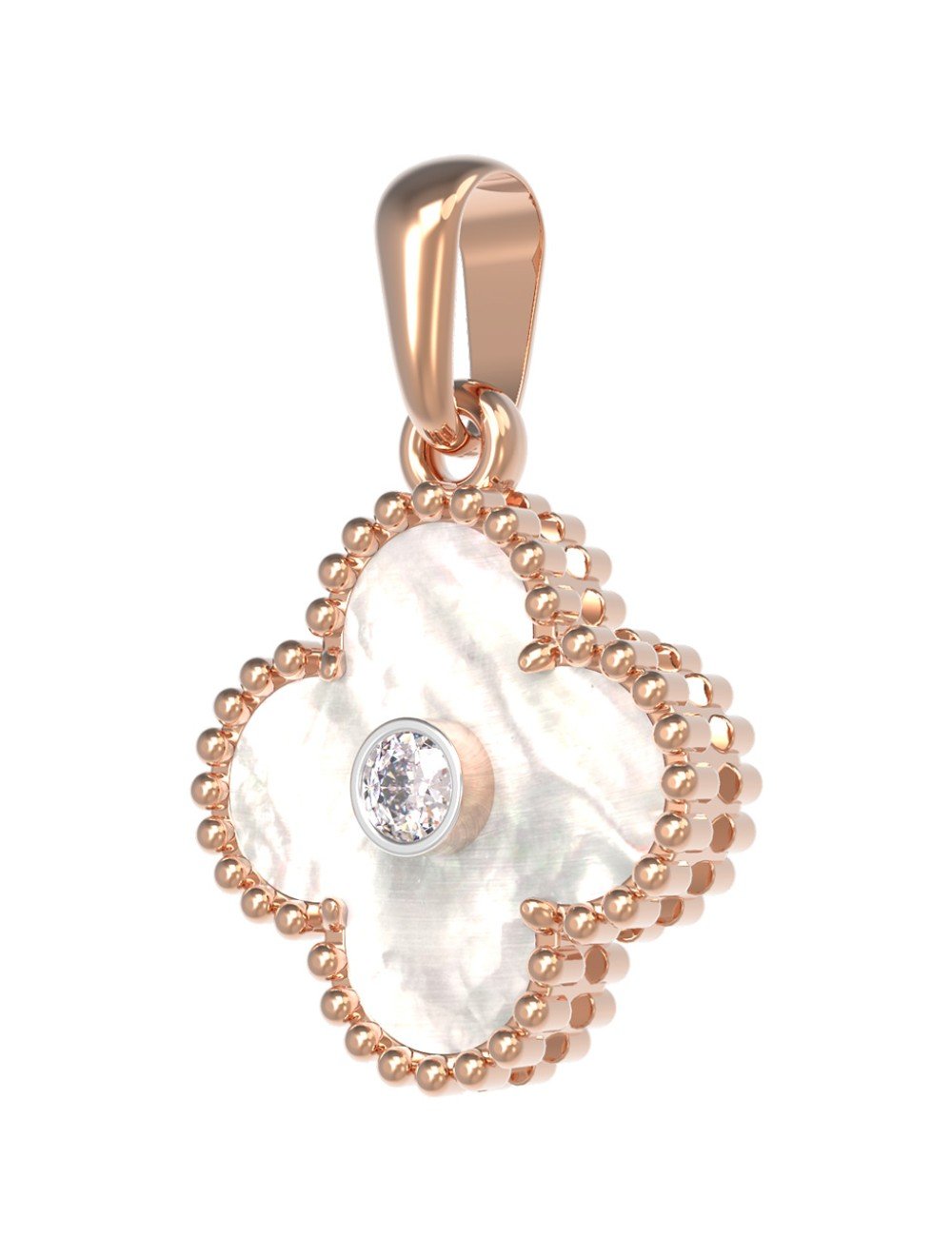 Подвеска из золота c бриллиантами и перламутром