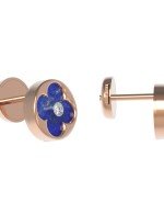 Серьги из золота c бриллиантами и лазуритом