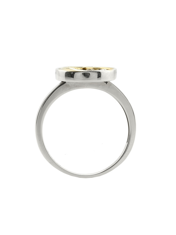 Кольцо из белого золота 585 пробы c бриллиантами и ониксом