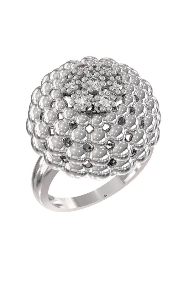 Кольцо из белого золота c бриллиантами