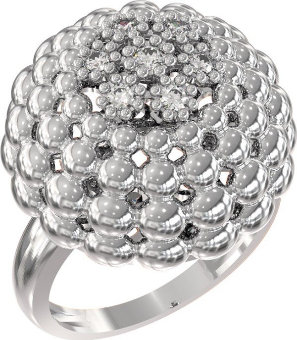 Кольцо из белого золота c бриллиантами