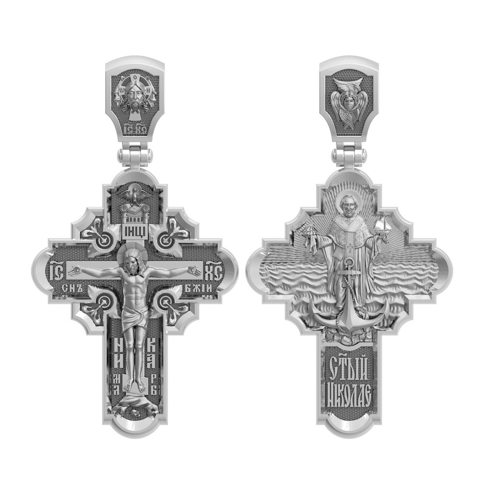 Крест из белого золота 585 пробы