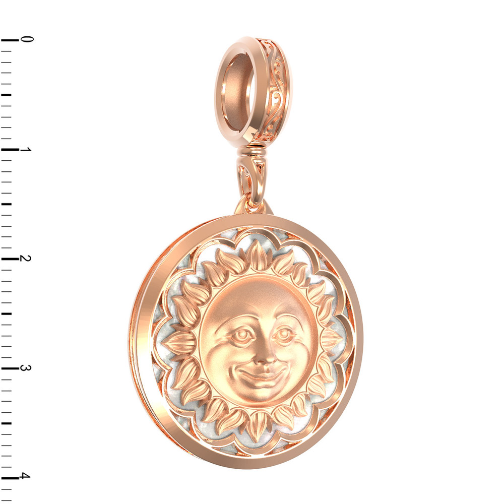 Подвеска из красного золота 585 пробы c перламутром