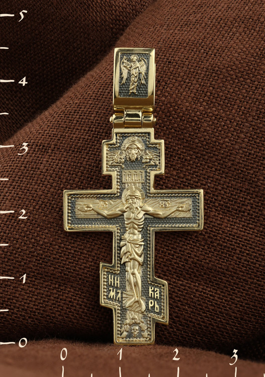 Крест из лимонного золота 585 пробы