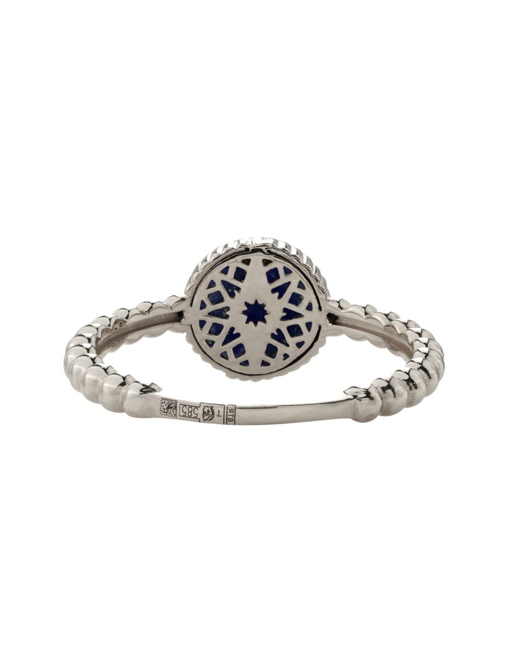 Кольцо из белого золота c бриллиантами и лазуритом