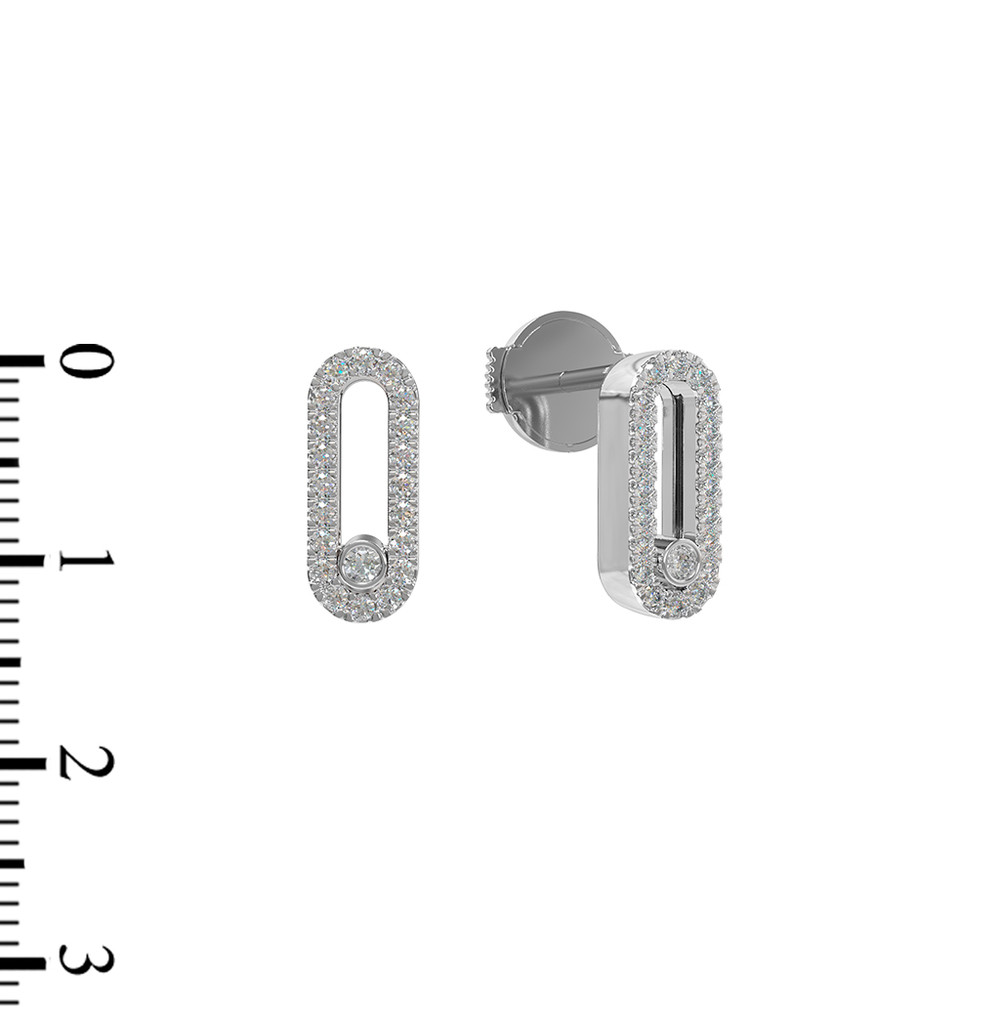 Серьги из белого золота 585 пробы c бриллиантами