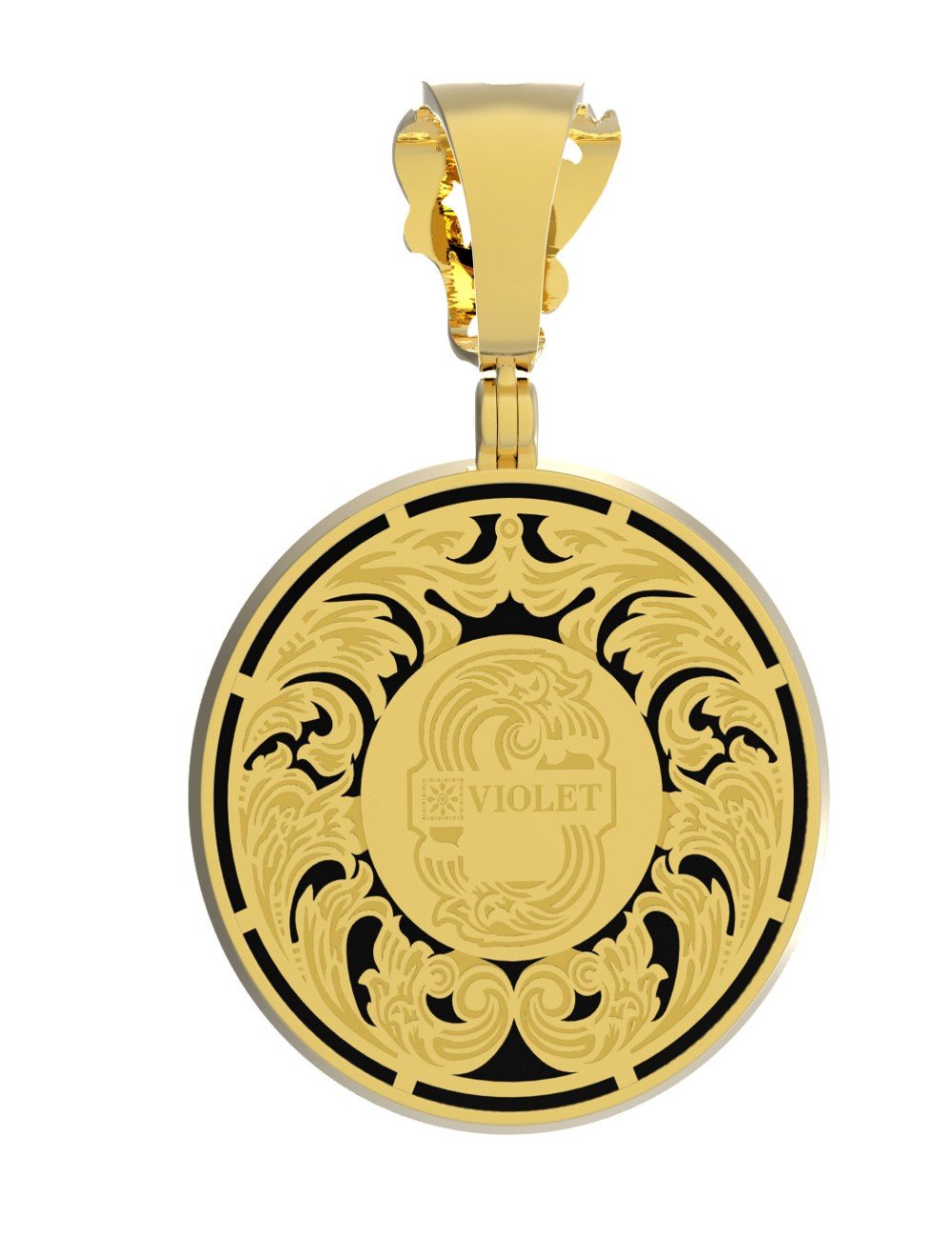 Подвеска из лимонного золота c эмалью и ониксом