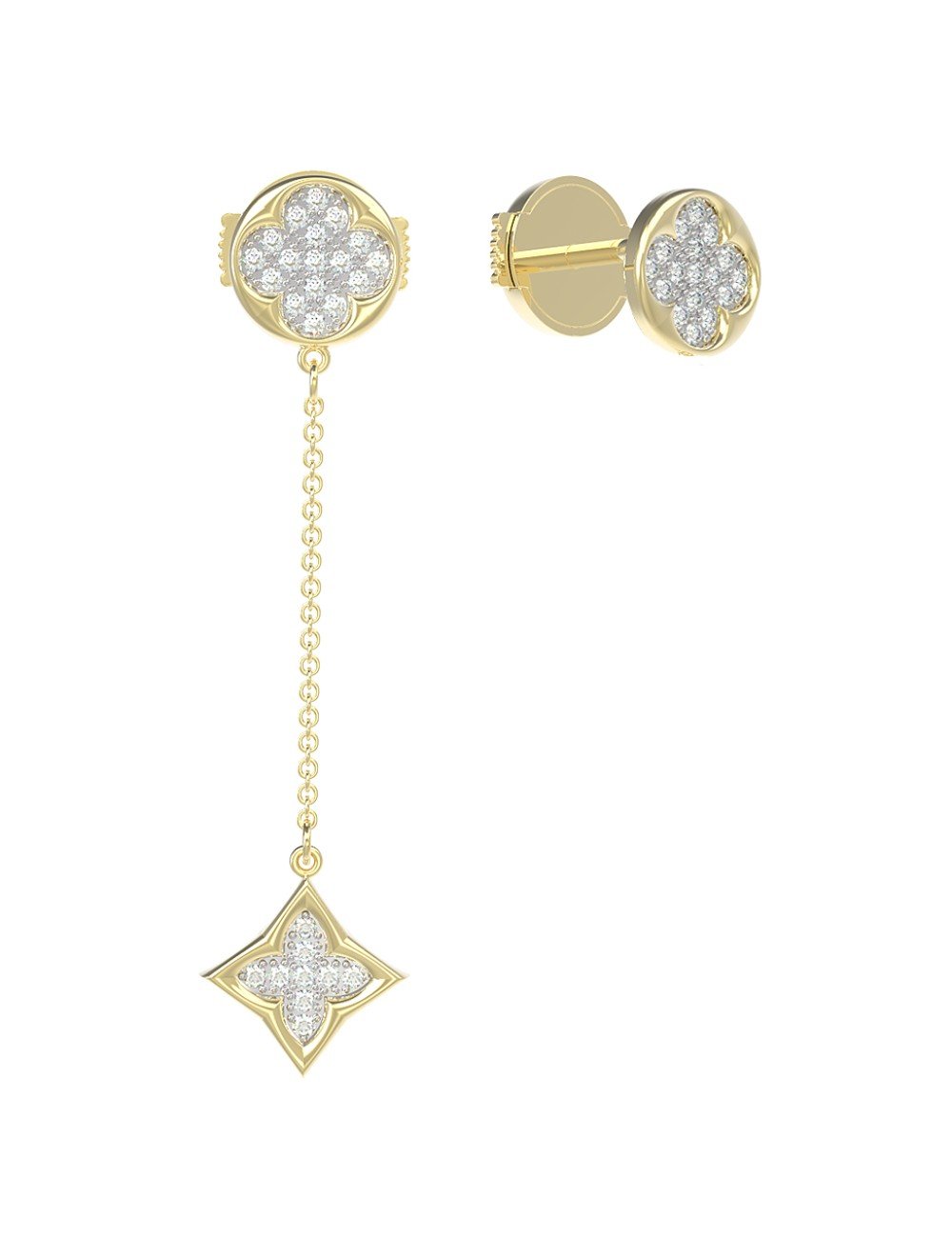 Серьги из лимонного золота c бриллиантами