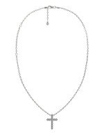 Крест из белого золота c бриллиантами