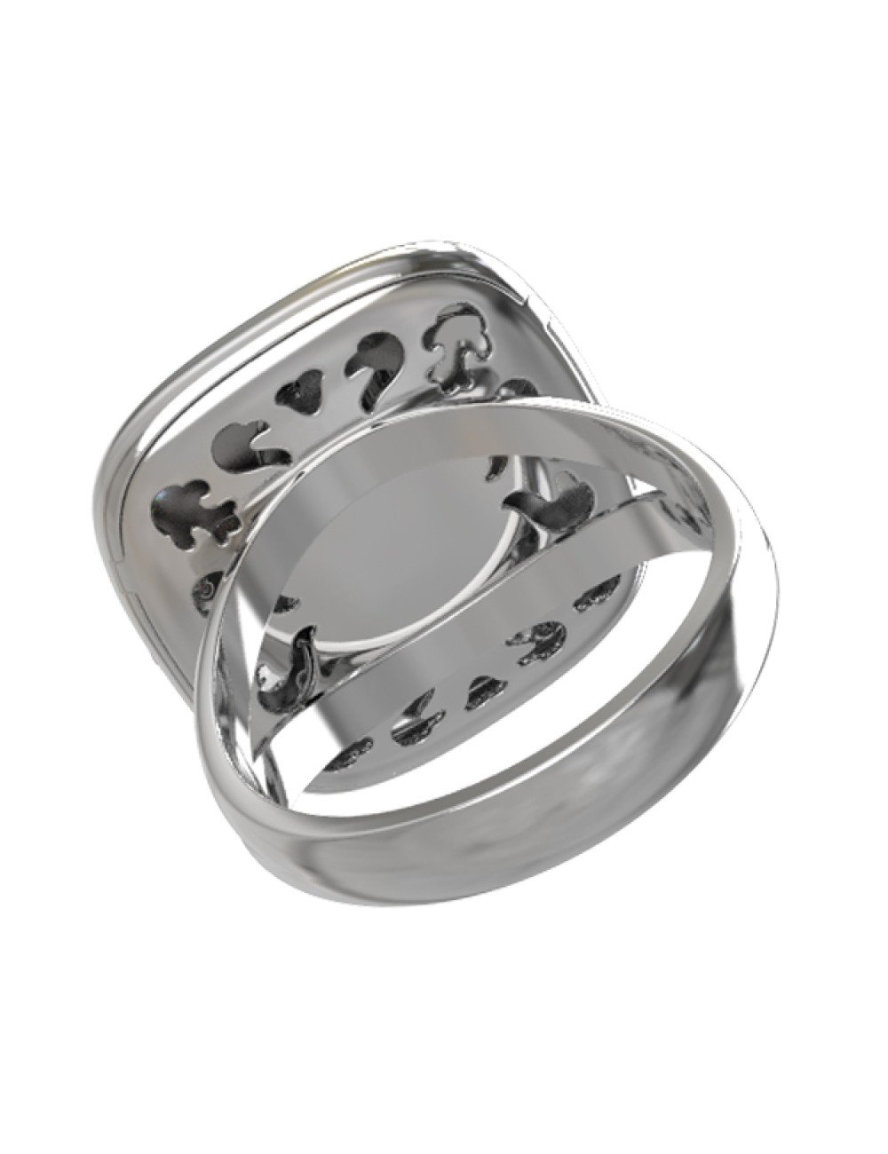 Кольцо из белого золота c бриллиантами и ониксом