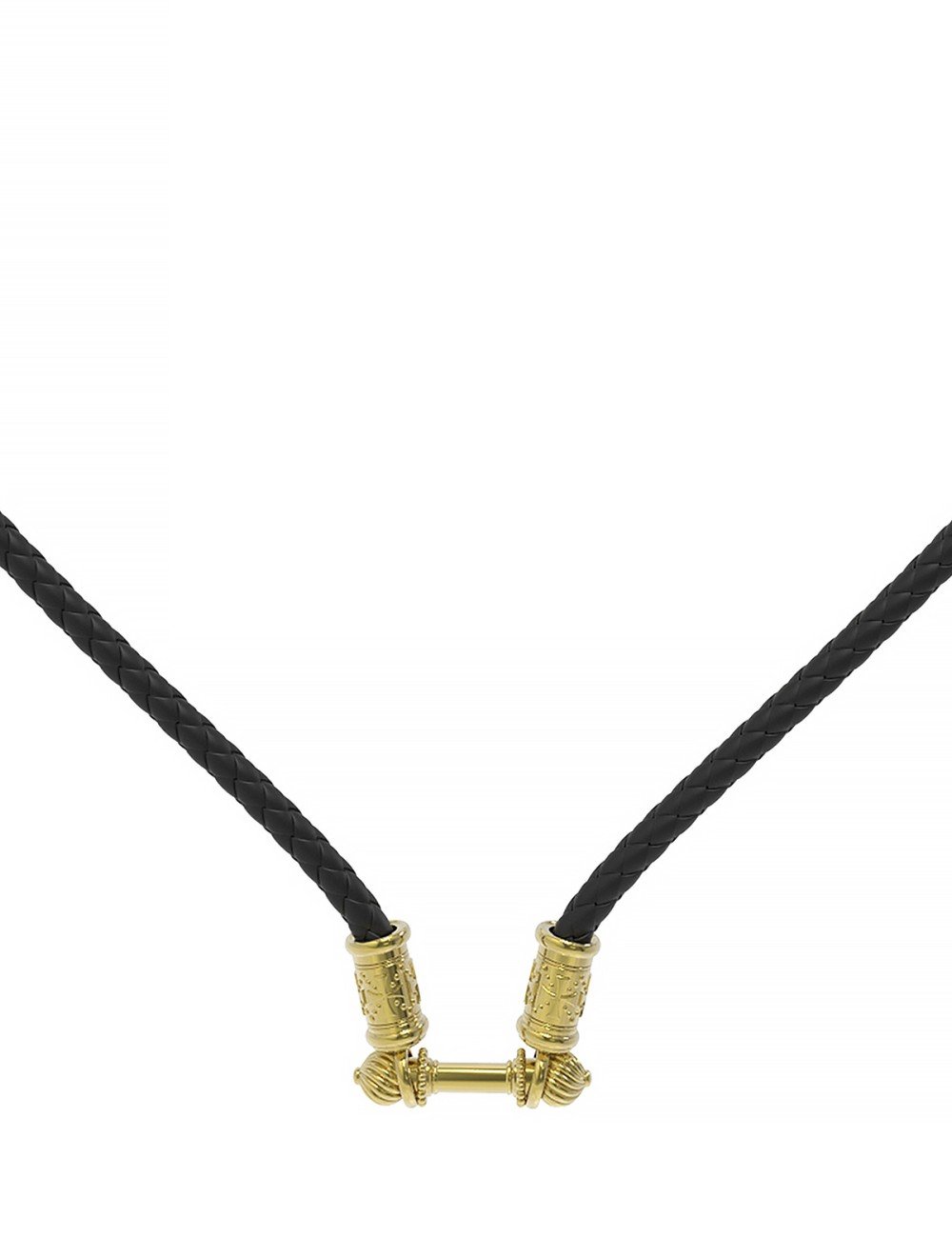 Гайтан из лимонного золота c кожаным шнурком