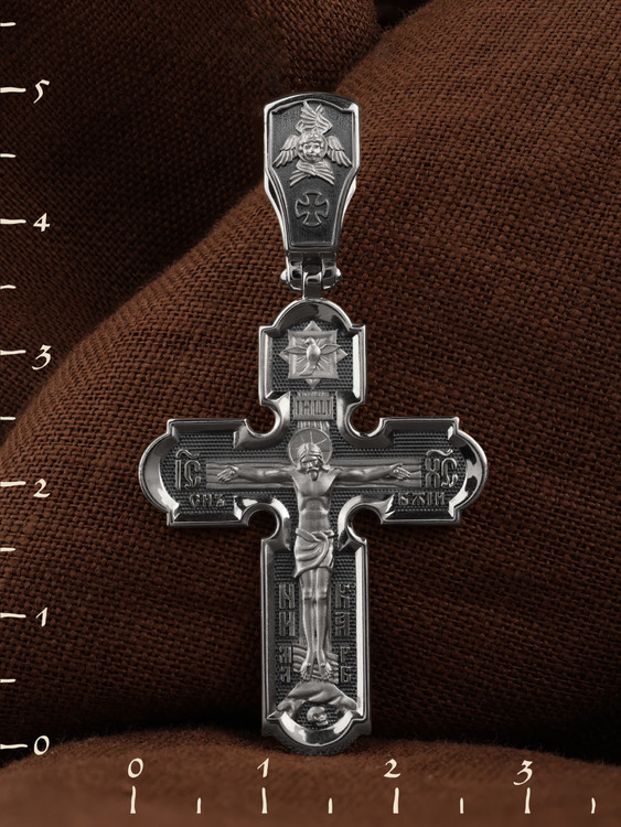 Крест из белого золота 585 пробы