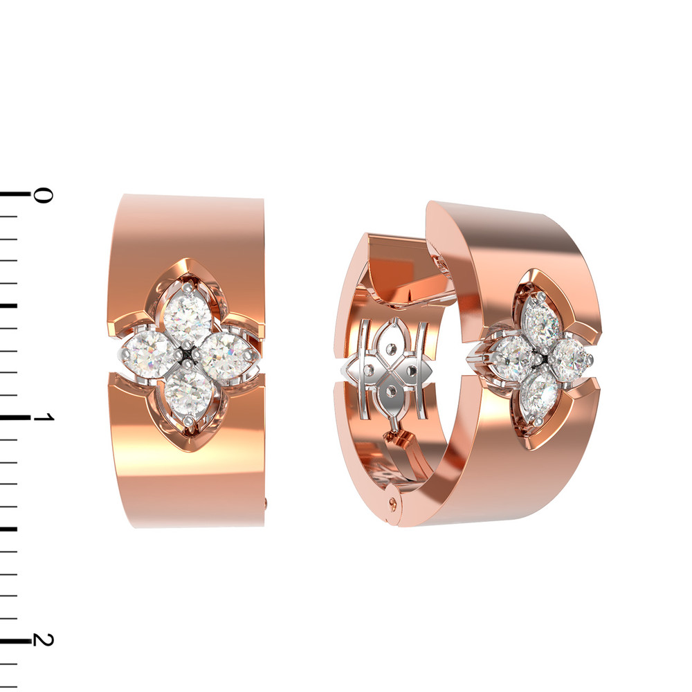 Серьги из красного золота 585 пробы c бриллиантами