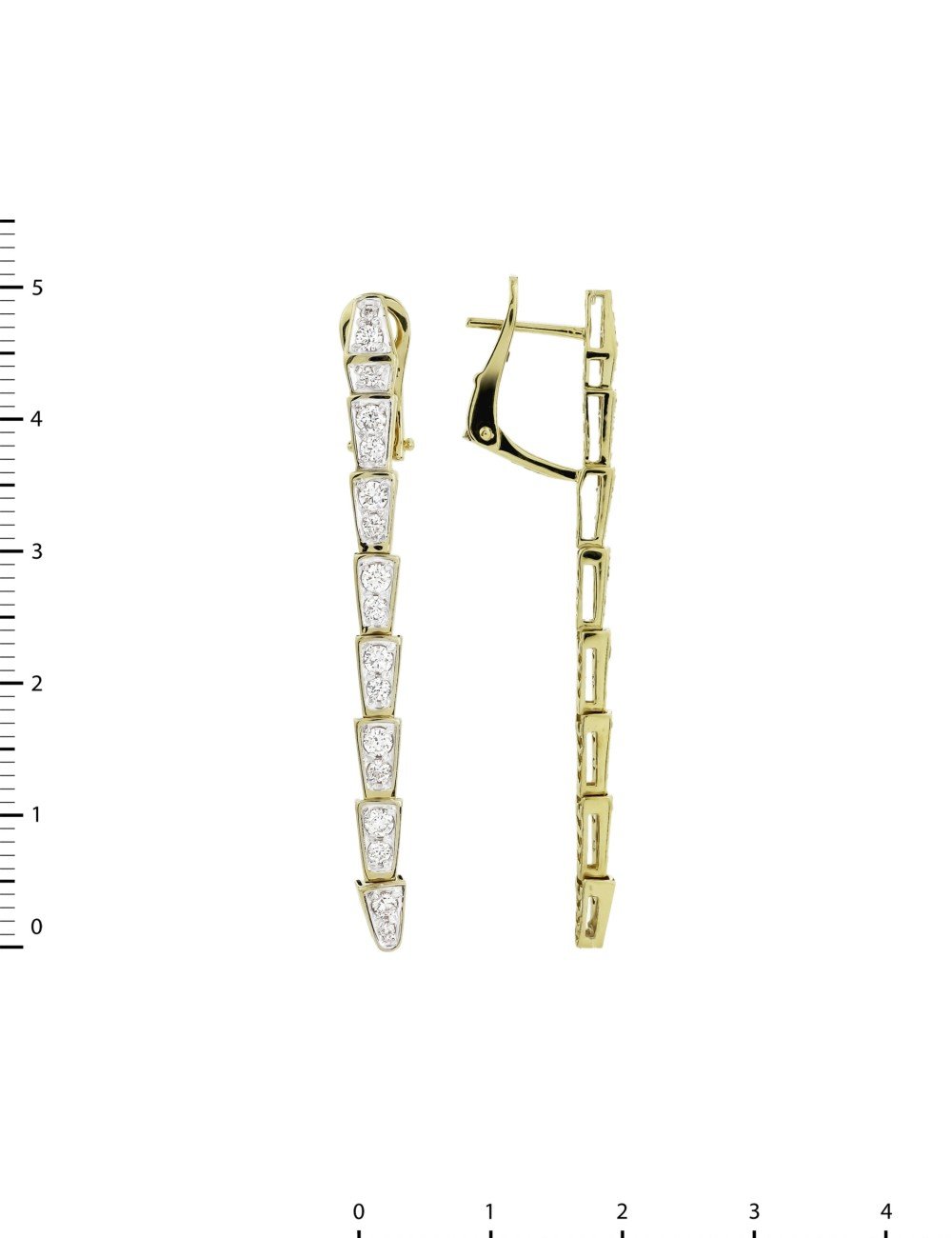 Серьги из лимонного золота c бриллиантами