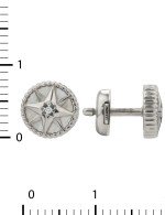 Серьги из белого золота c бриллиантами, лазуритом и перламутром