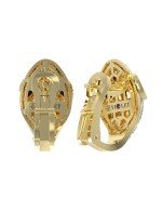 Серьги из лимонного золота c бриллиантами, сапфиром и малахитом