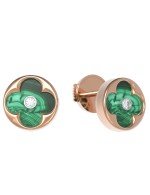 Серьги из золота c бриллиантами и малахитом