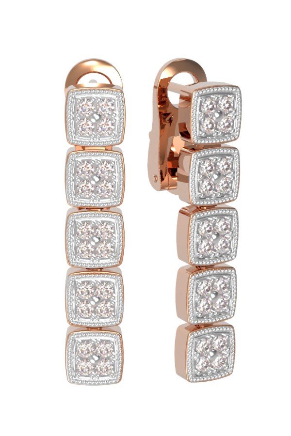 Серьги из золота c бриллиантами