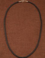 Гайтан из золота c кожаным шнурком