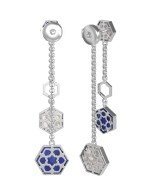 Серьги из белого золота c лазуритом и перламутром