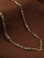 Цепь из лимонного золота c эмалью и эбеновым деревом