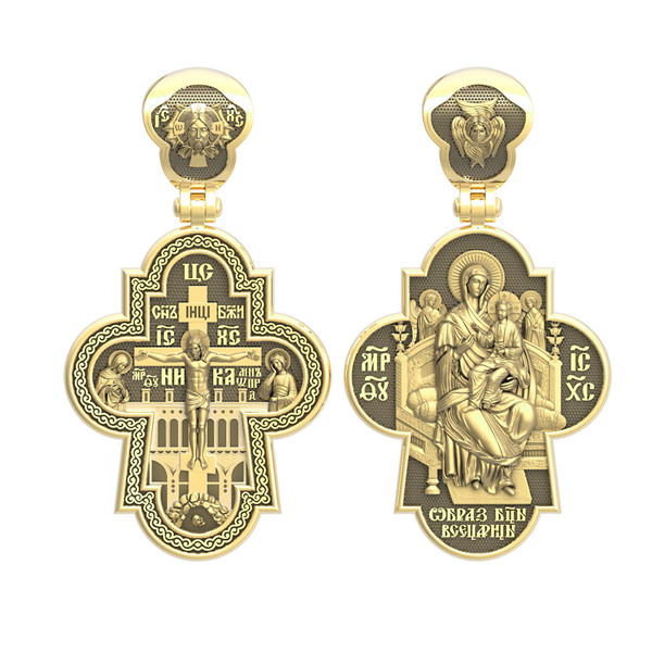 Крест из лимонного золота 585 пробы