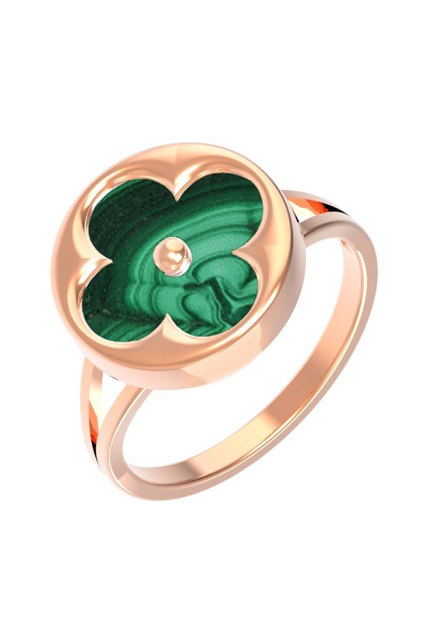 Кольцо из золота c малахитом