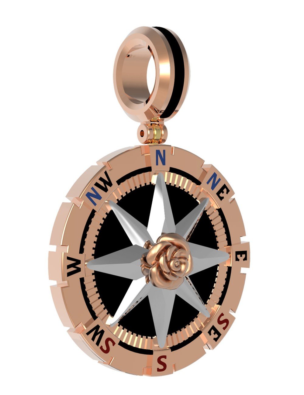 Подвеска из золота c эмалью и ониксом