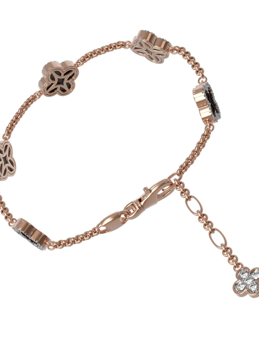 Браслет из золота c бриллиантами, ониксом и перламутром