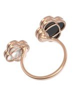 Кольцо из золота c ониксом и перламутром