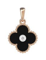 Подвеска из золота c бриллиантами и ониксом