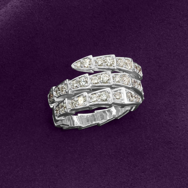 Кольцо из белого золота 585 пробы c бриллиантами