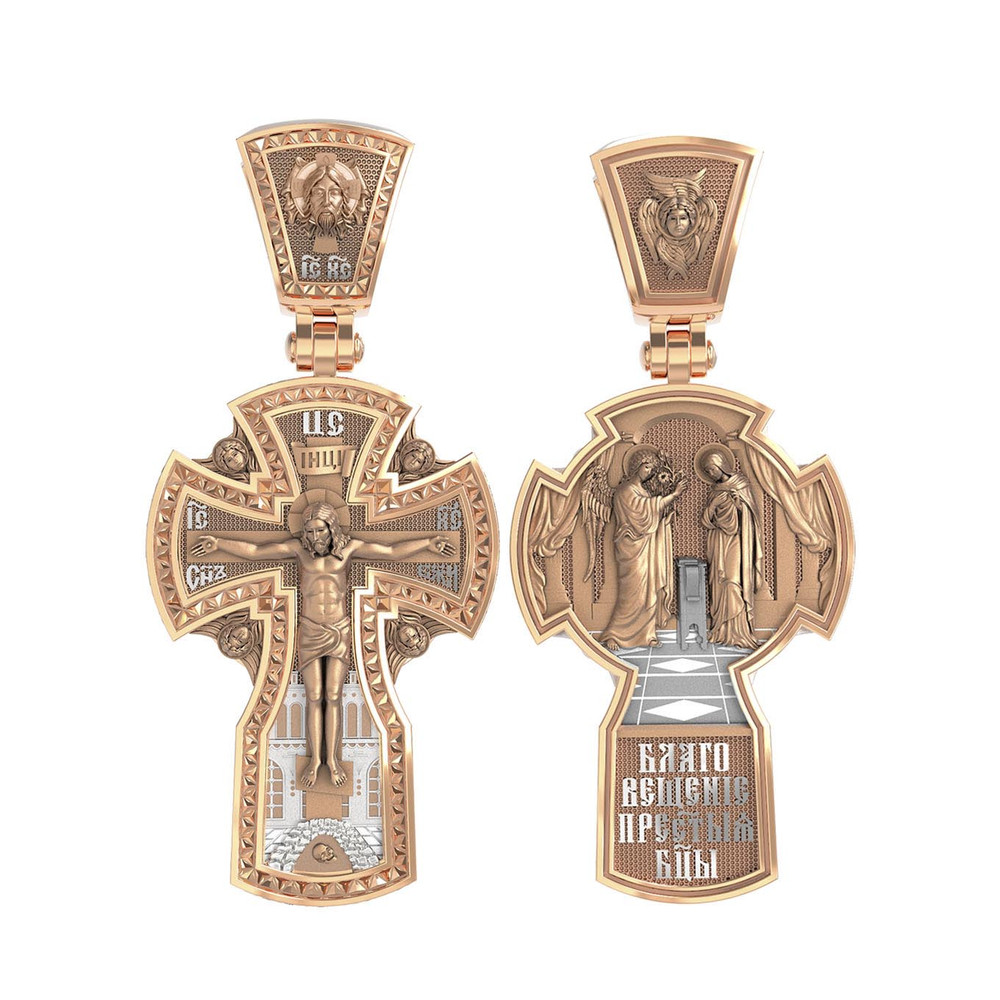 Крест из красного золота 585 пробы