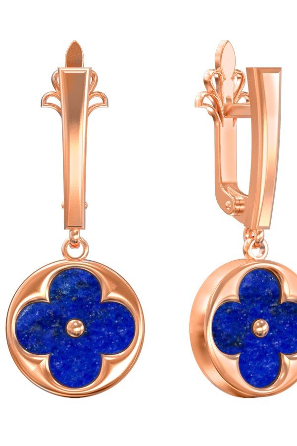 Серьги из золота c лазуритом