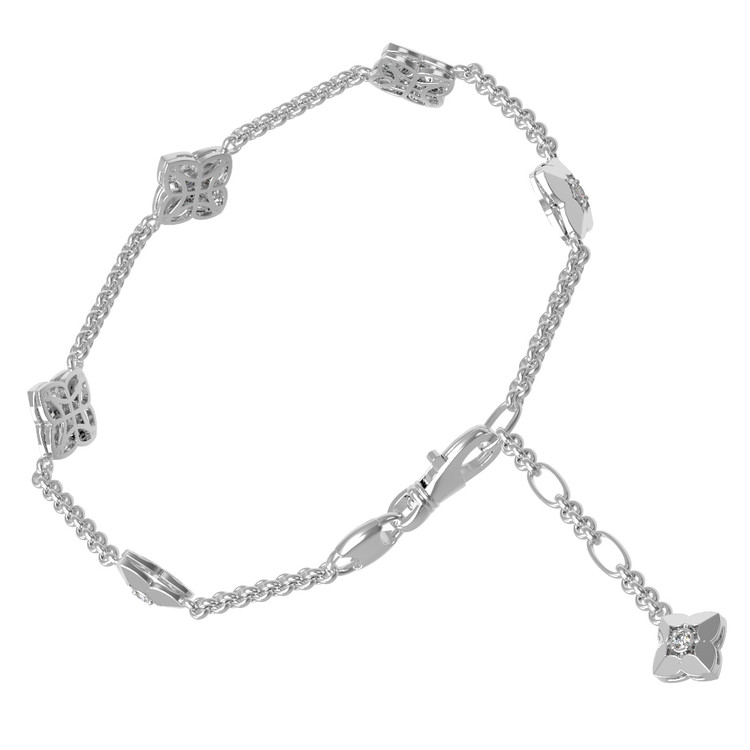 Браслет из белого золота 585 пробы c бриллиантами