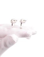 Серьги из белого золота c бриллиантами и изумрудом