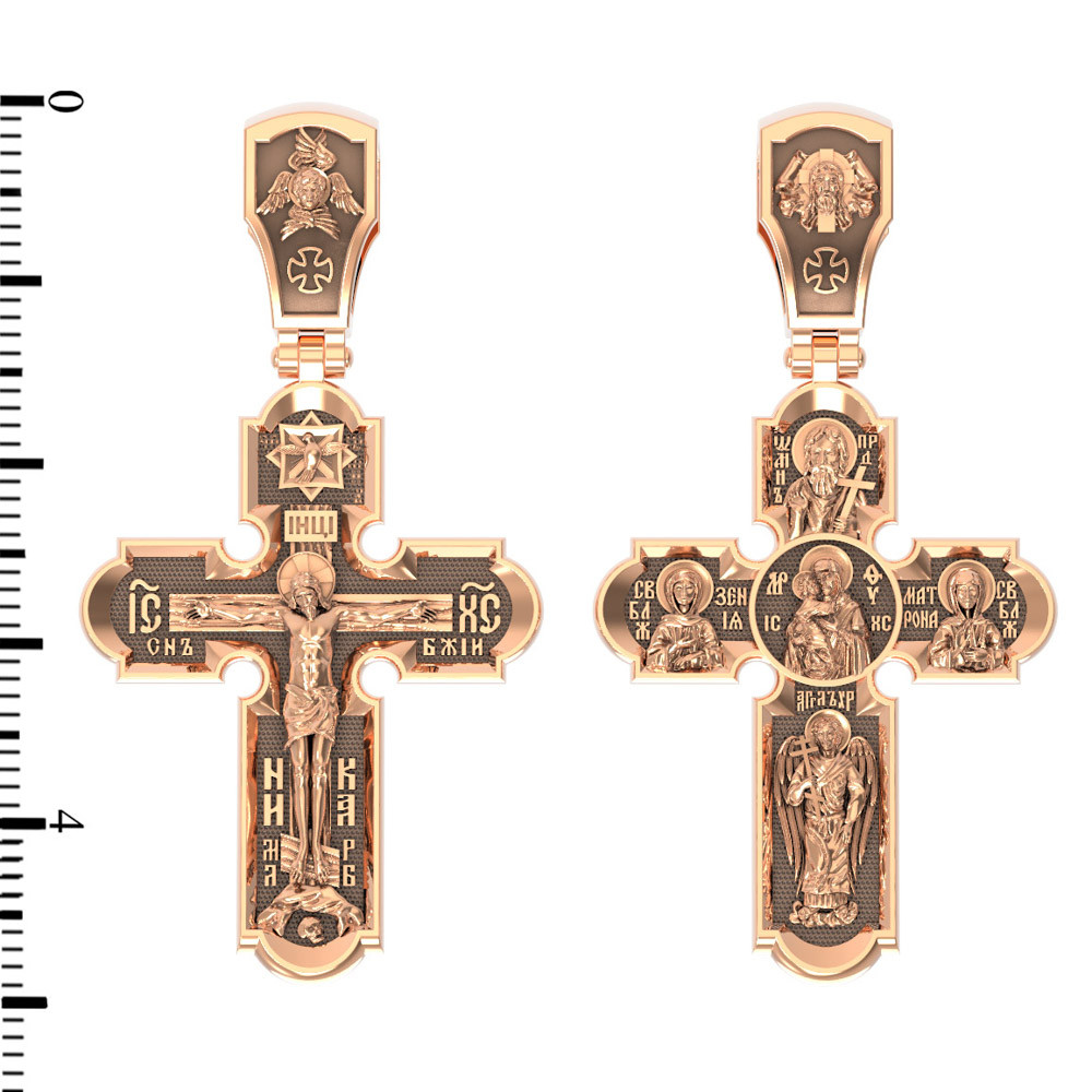 Крест из красного золота 585 пробы