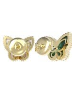 Серьги из лимонного золота c малахитом и перламутром