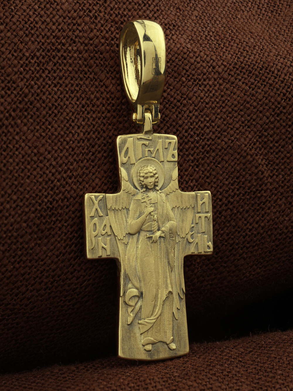 Крест из лимонного золота 585 пробы