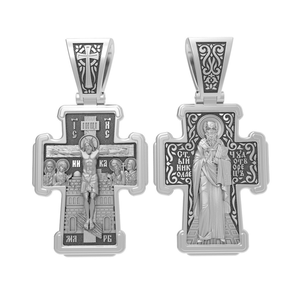 Крест из белого золота 585 пробы