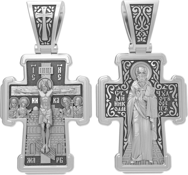 Крест из белого золота 585 пробы