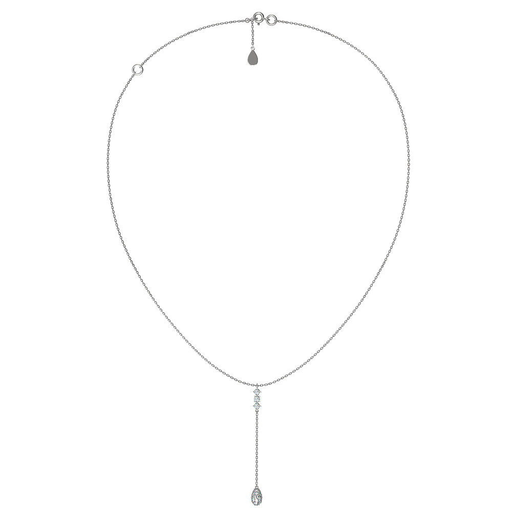 Колье из белого золота 585 пробы c бриллиантами