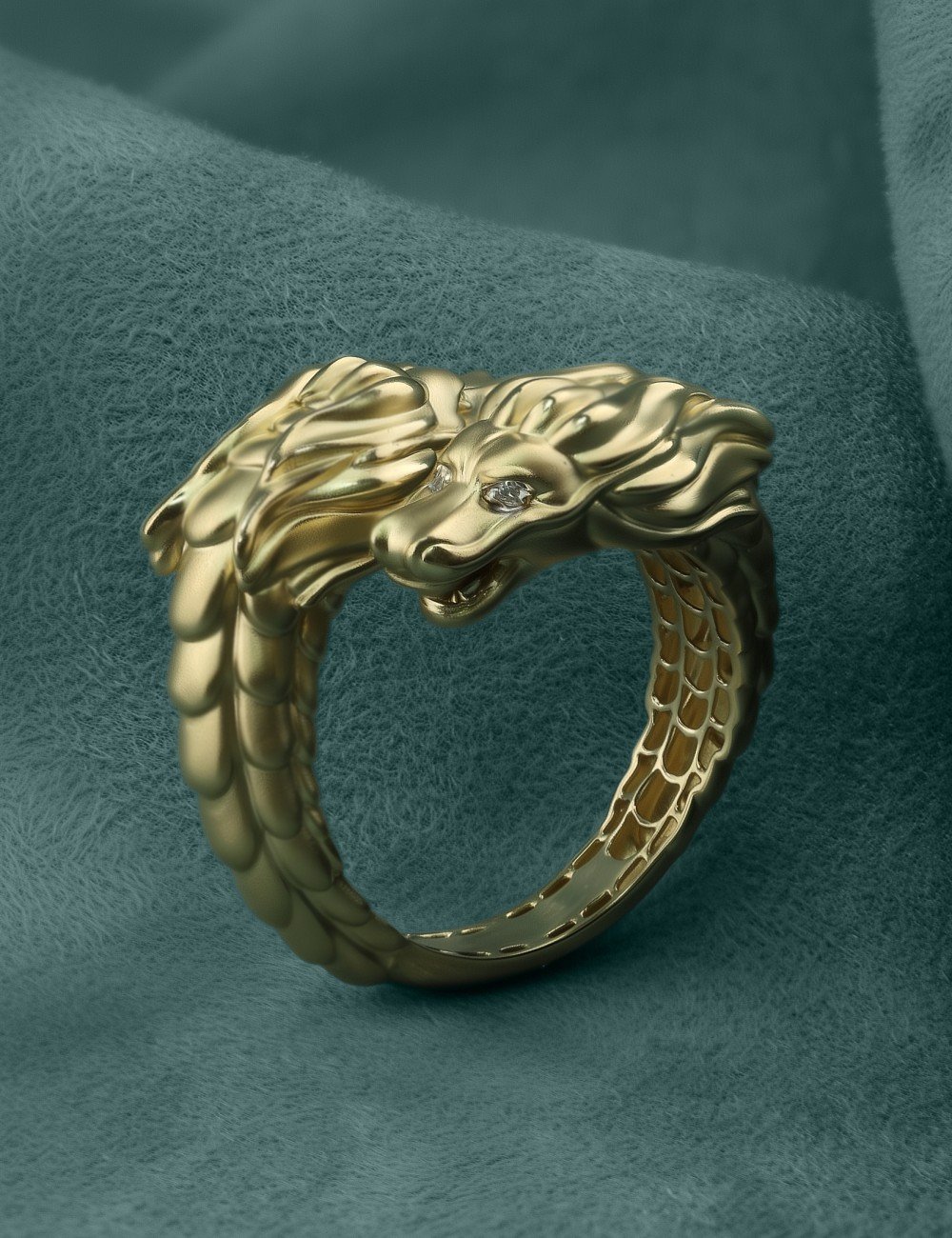 Кольцо из лимонного золота c бриллиантами