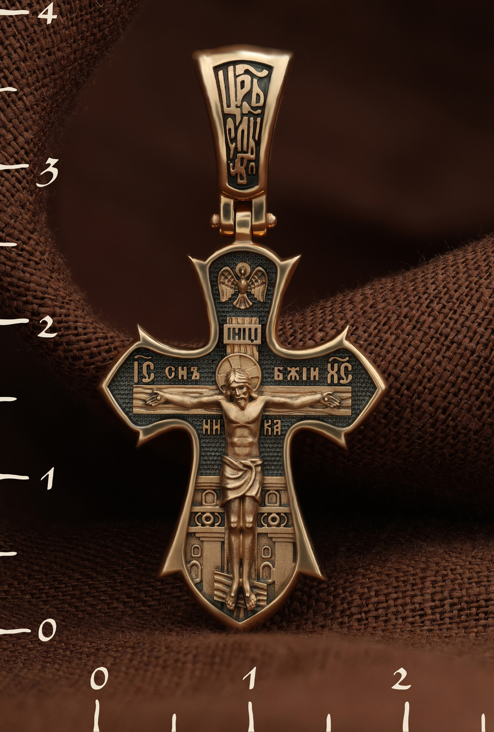 Крест из красного золота 585 пробы