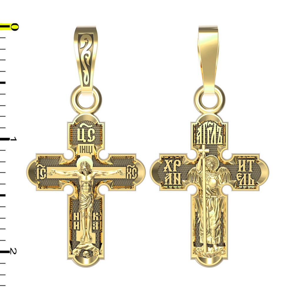 Крест из лимонного золота 585 пробы